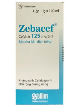 [T00025] Zebacef Cefdinir 125mg/5ml Bilim Thổ Nhĩ Kỳ (Lọ/100ml) Date 04/2027