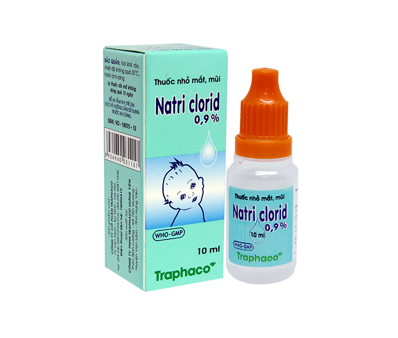 [T00082] Natri Clorid 0.9% Traphaco (Cọc/10lọ/10ml)