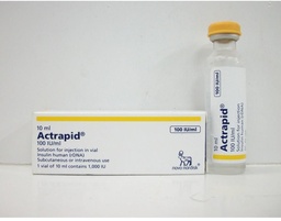 [T00141] Actrapid Insulin Human 100 Iu/ml Novo Nordisk (H/1o/10ml) Date 01/2026