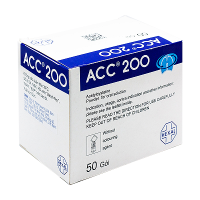 [T00171] ACC 200 Acetylcystein 200mg Lindopharm (H/50gói/3g) Date 12/2027