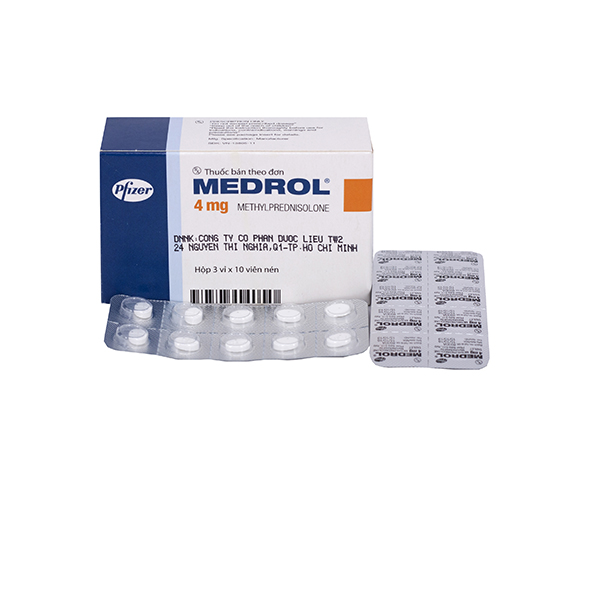 [T00249] Medrol 4mg Methyl Prednisolone Pfizer (H/30v) Date 01/2027
