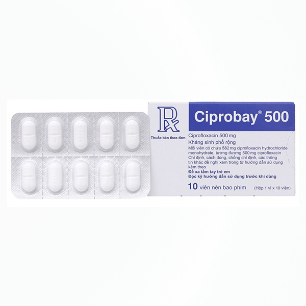 [T00319] Ciprobay Ciprofloxacin 500mg Bayer (H/10v)