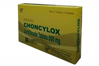 [T00398] Choncylox Levofloxacin 500mg Windlas Ấn độ (H/10v) Date 11/2027