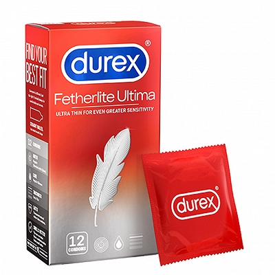 [T00417] Bao cao su Durex Ultima Lông Gà Trắng (H/12c)