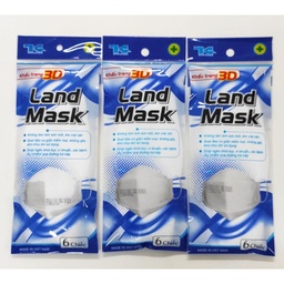 [T00507] Khẩu trang 3D Land Mask Wide Land màu xanh (Túi/6chiếc)