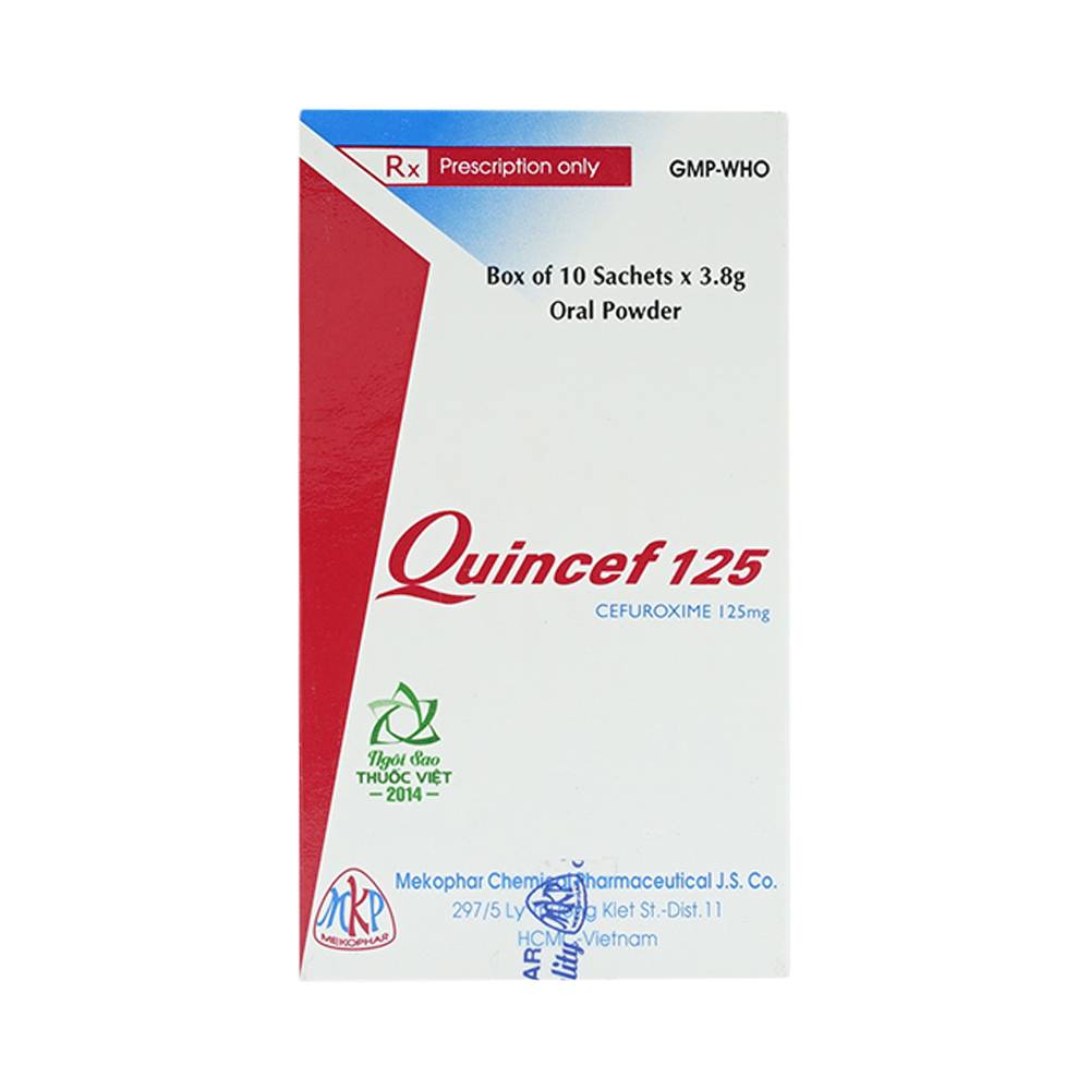 [T00551] Quincef 125 Mekophar (H/10gói/3,8g)