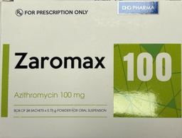 [T00732]  Zaromax Azithromycin 100mg DHG Hậu Giang (H/24gói/0/75g)