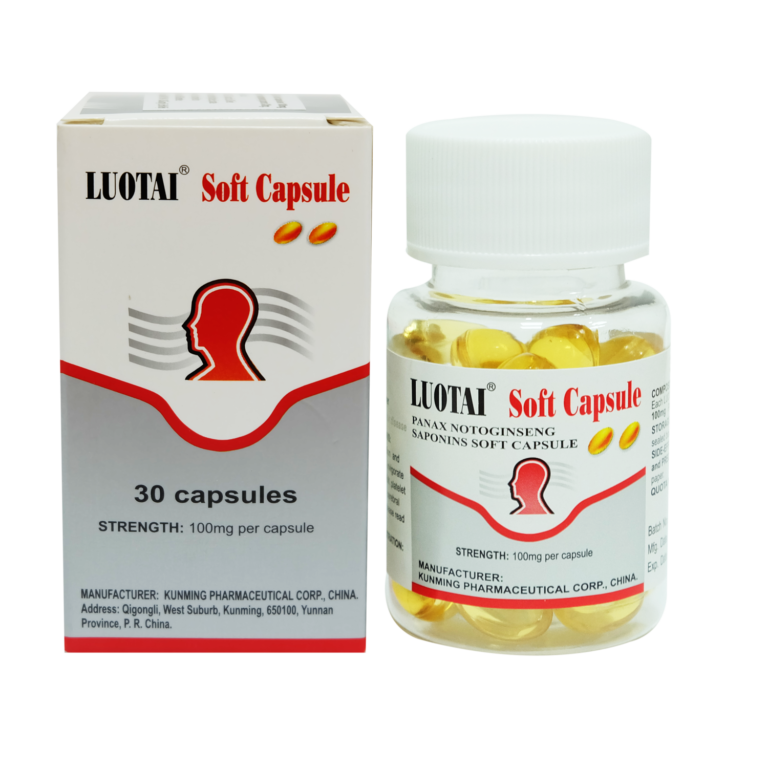 [T00804] Luotai Panax notoginseng saponins 100mg Trung Quốc (Lọ/30v) Date 09/2027