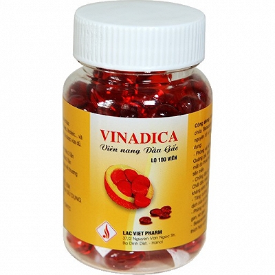 [T00831] Vinadica Dầu Gấc Lạc Việt Pharm (Lọ/100v)