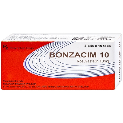 [T00880] Bonzacim Rosuvastatin 10mg Ấn Độ (H/30v)
