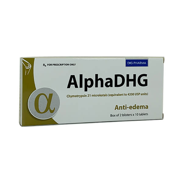 [T00937] AlphaDHG Chymotrypsin 4200IU DHG Hậu Giang (H/20v) Date 07/2027
