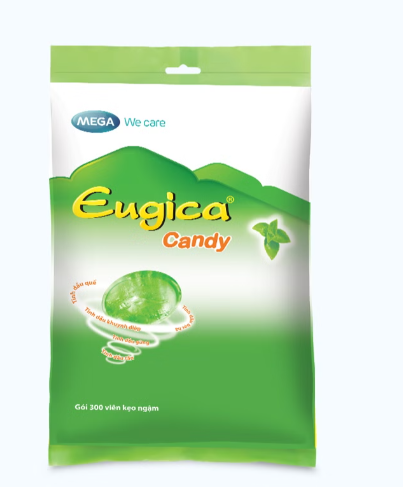 [T00947] Eugica Candy kẹo ngậm Mega (Gói/300v) Date 09/2027
