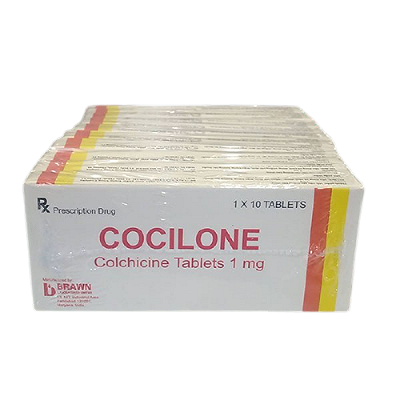 [T00999] Cocilone Colchicine 1mg Brawn Ấn Độ (Cọc/10h/10v)