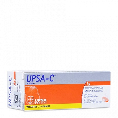 [T01086] Upsa C Vitamin C 1g sủi Pháp (Tuýp/10v) 