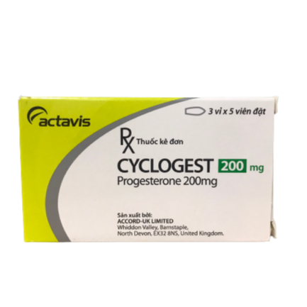 [T01159] Cyclogest Progesterone 200mg viên đặt UK (H/15v) 