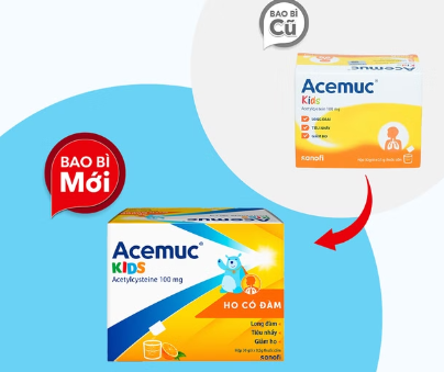 [T01163] Acemuc Kids Acetylcysteine 100mg Sanofi (H/30gói)