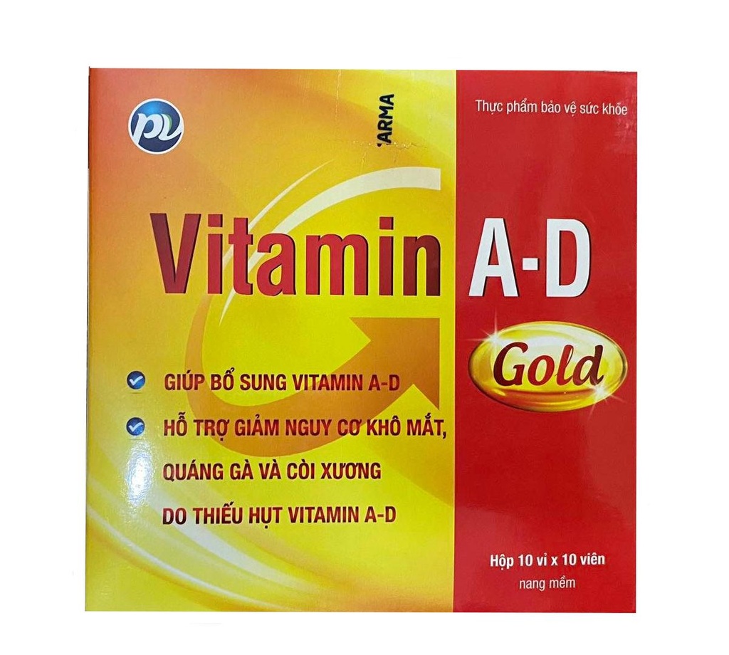 [T01196] Vitamin AD Gold Phúc Vinh (H/100v)