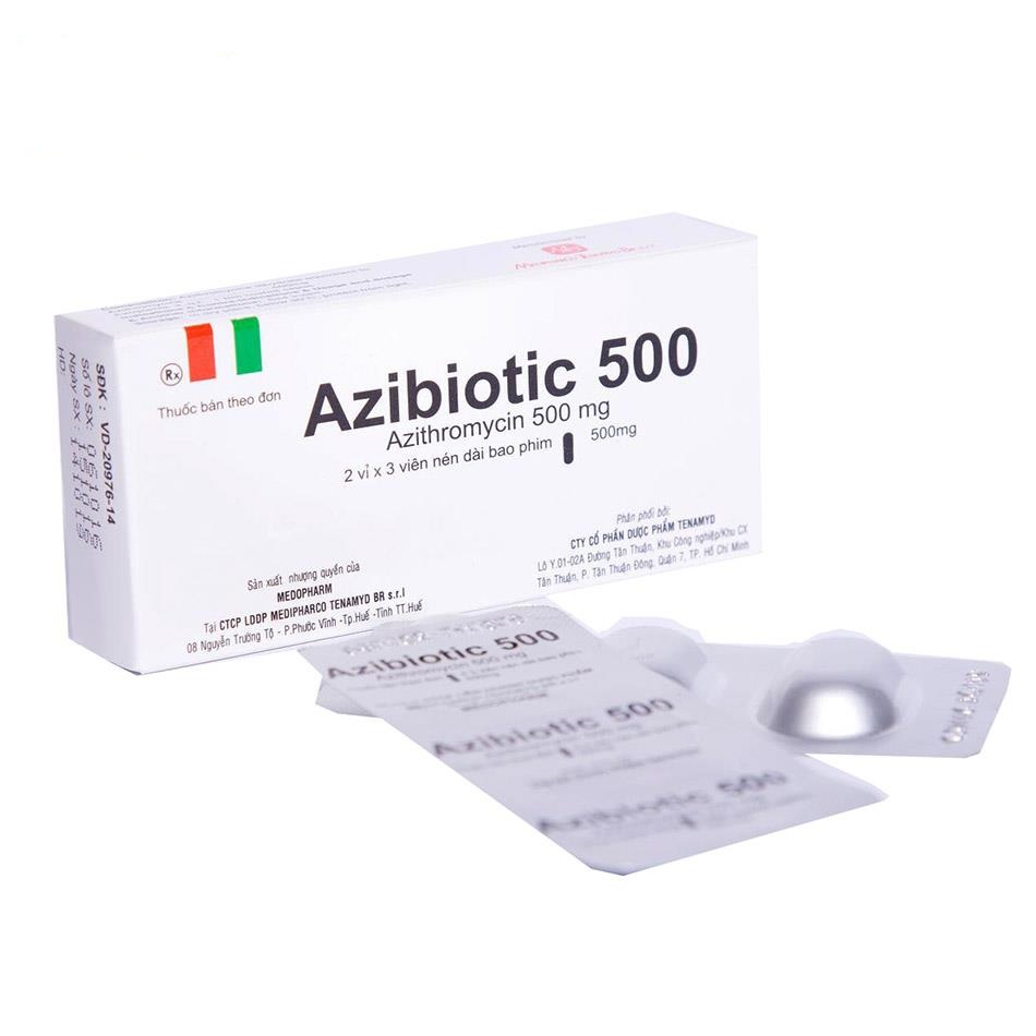 [T01272] Azibiotic Azithromycin 500mg Medipharco (H/6v) Date 03/2025