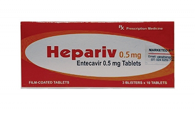 [T01504] Hepariv Entecavir 0.5mg Ấn Độ (H/30v) Date 01/2027