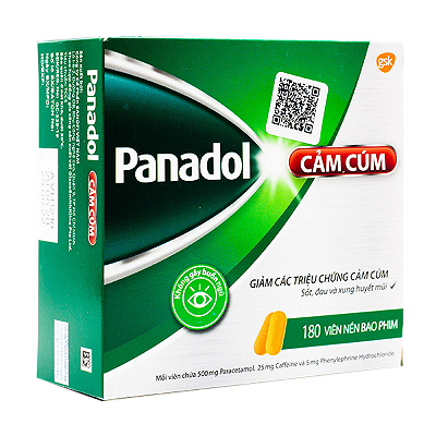 [T01510] Panadol Cảm Cúm GSK (H/180v) Date 10/2026