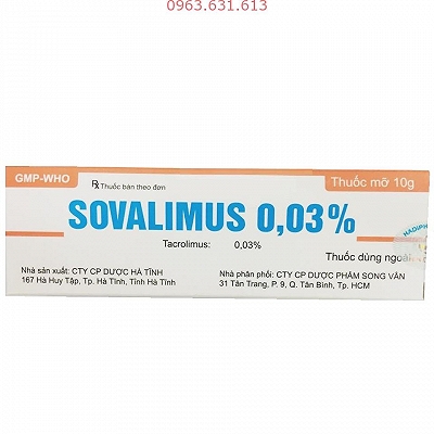 [T01626]  Sovalimus Tacrolimus 0.03% Hà Tĩnh (Tuýp/10g)