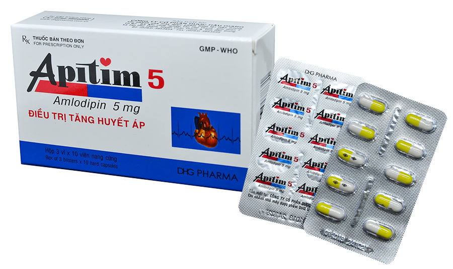 [T02010]  Apitim Amlodipin 5mg DHG Hậu giang (H/30v)