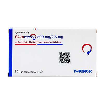 [T02030] Glucovance 500mg/2.5mg Merck (H/30v)