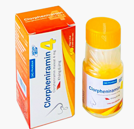 [T02056] Clorpheniramin 4mg DHG Hậu Giang (Lọ/100v)
