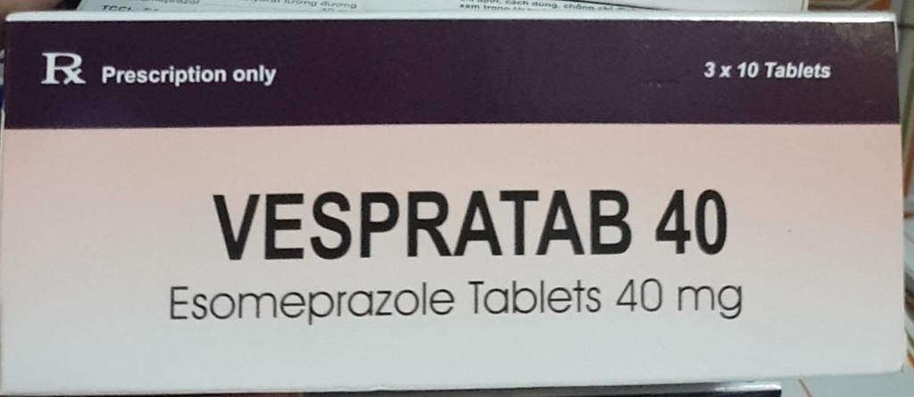 [T02180] Vespratab 40 Esomeprazol 40mg Sterling (H/30v) 