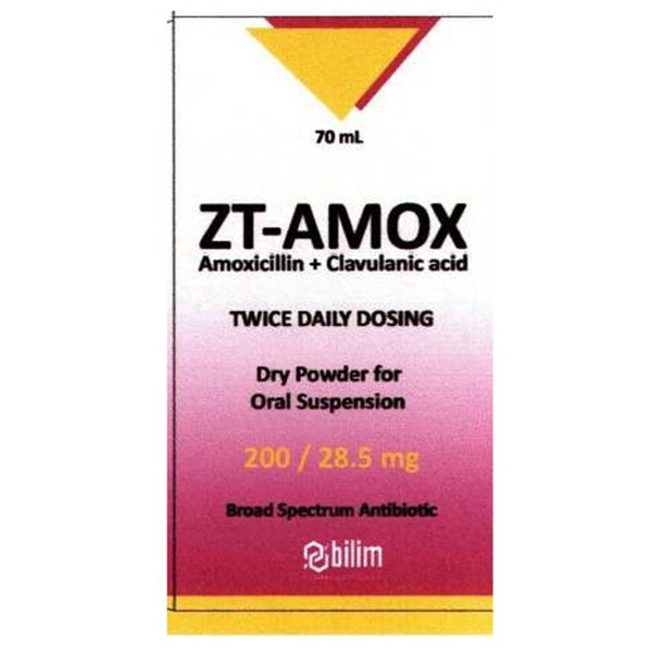 [T02204] Zt Amox Amoxicilin + Clavunamox acid 200/28.5Mg Thổ Nhĩ Kỳ (Lọ/70ml) Date 08/2027