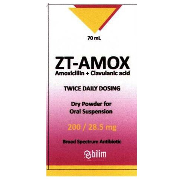 [T02204] Zt Amox Amoxicilin + Clavunamox acid 200/28.5Mg Thổ Nhĩ Kỳ (Lọ/70ml)