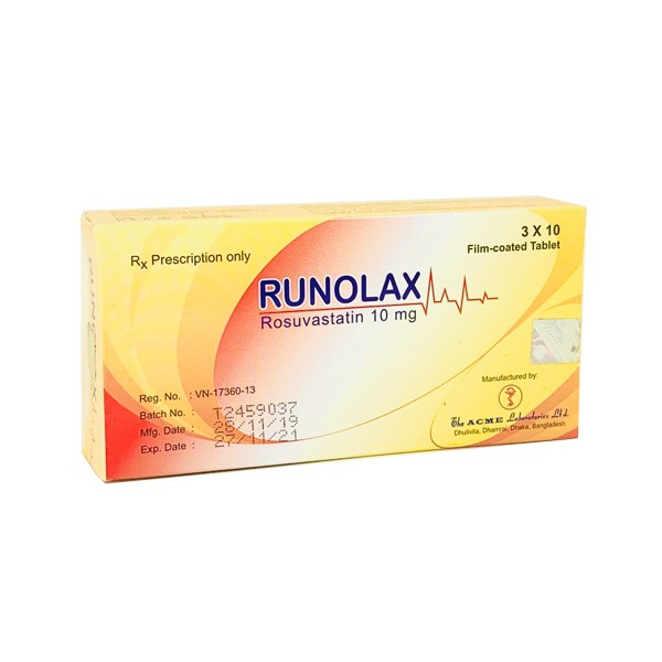 [T02216] Runolax Rosuvaslatin 10mg ACME (H/30v)