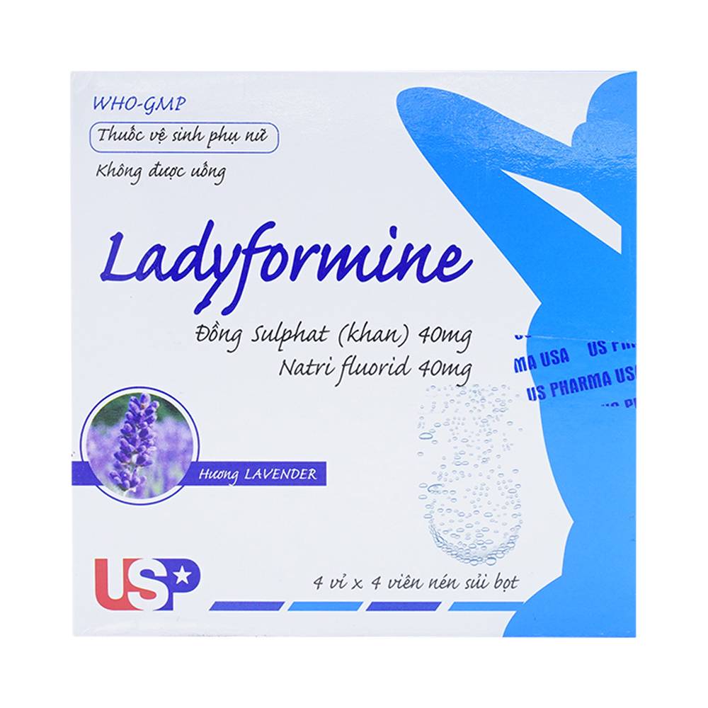 [T02219] Ladyformine Vệ Sinh Phụ Nữ viên sủi USP (H/16v) Date 12/2027