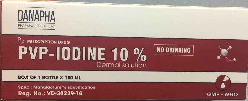[T02235] PVP Iodine Povidon iod 10%  Đà Nẵng (Lọ/100ml)