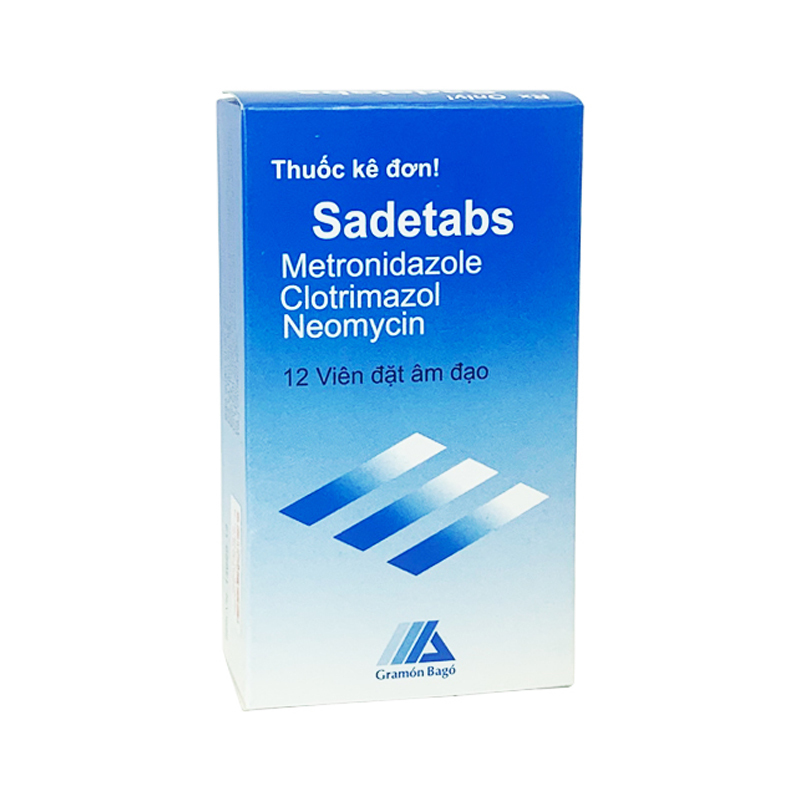 [T02308] Sadetabs Metronidazole 500mg viên đặt phụ khoa Uruguay (H/12v)