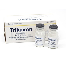 [T02312] Trikaxon Ceftriaxon 1g tiêm TW1 Pharbaco (H/10lọ)