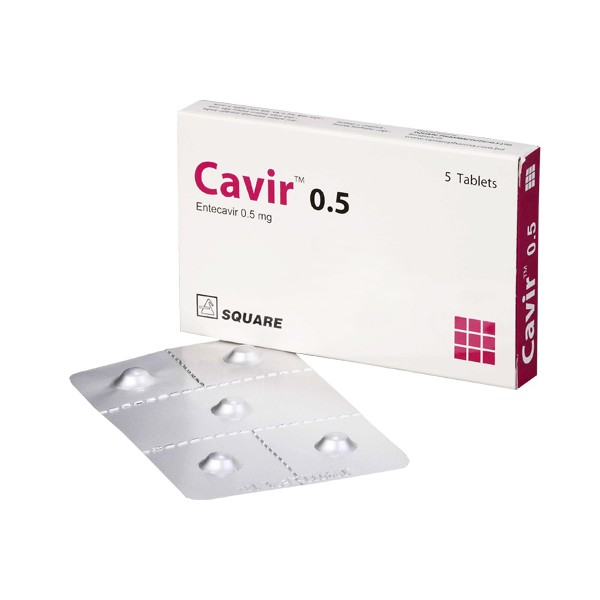 [T02350] Cavir 0.5 Entecavir 0.5mg Square Bangladesh (H/5v)