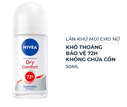 [T02380] Nivea Dry Comfort Lăn khử mùi Nữ Thái Lan (Lọ/50ml)