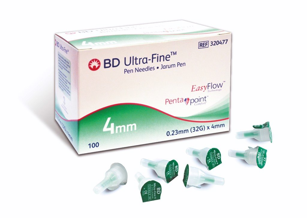 [T02487] Đầu kim bút tiêm tiểu đường BD Ultra Fine 32Gx4mm Ireland (H/100cái)
