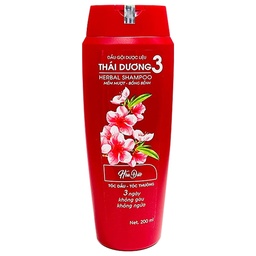 [T02514] Dầu Gội Dược Liệu Thái Dương 3 Hoa Đào (Chai/200ml) MẪU CŨ