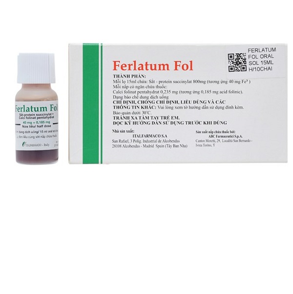 [T02599] Ferlatum Fol Sắt 800mg dung dịch uống Tây Ban Nha (H/10lọ/15ml) date 09/2024