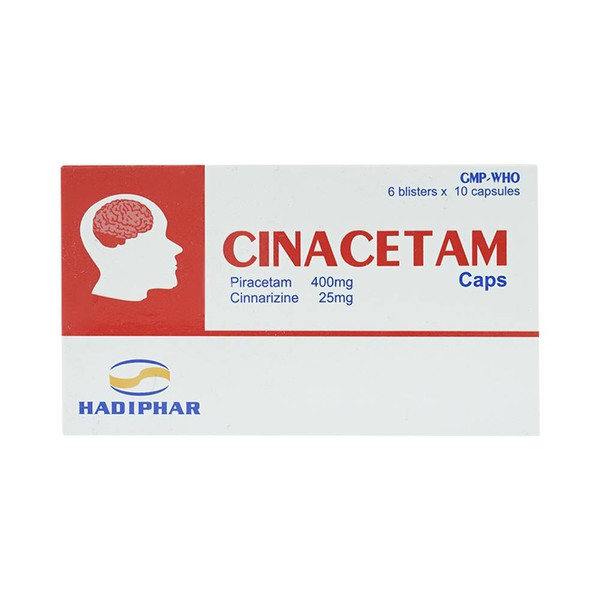 [T02630] Cinacetam Piracetam 400mg Cinnarizin 25mg Hà tĩnh (H/60v)