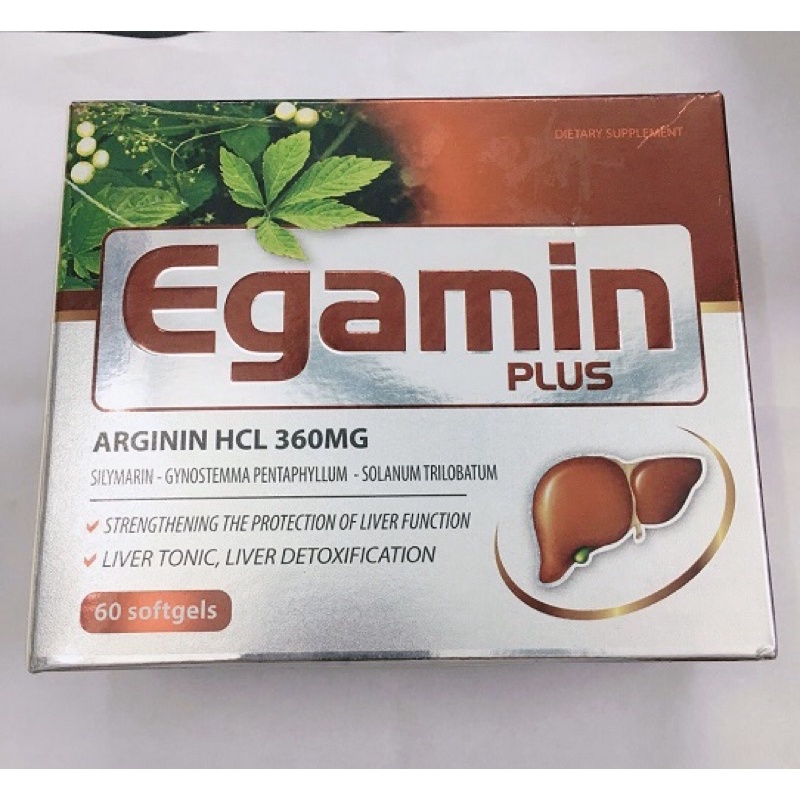 [T02694] Egamin Plus Arginin 360mg Bổ Gan Giải Độc Akopha (H/60v)