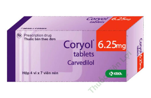 [T02786] Coryol Carvedilol 6.25mg KRKA Slovenia (H/28v)