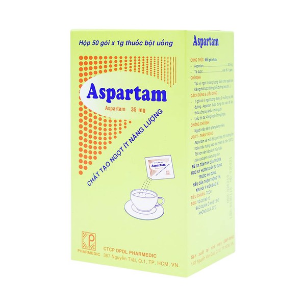 [T02819] Aspartam Đường Ăn Kiêng  Pharmedic (H/50gói/1g) Date 08/2027