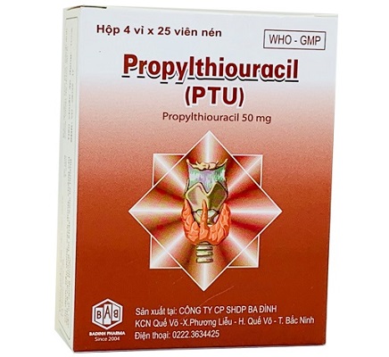 [T02847] Propylthiouracil 50mg PTU Ba Đình (H/100v) date 09/2025
