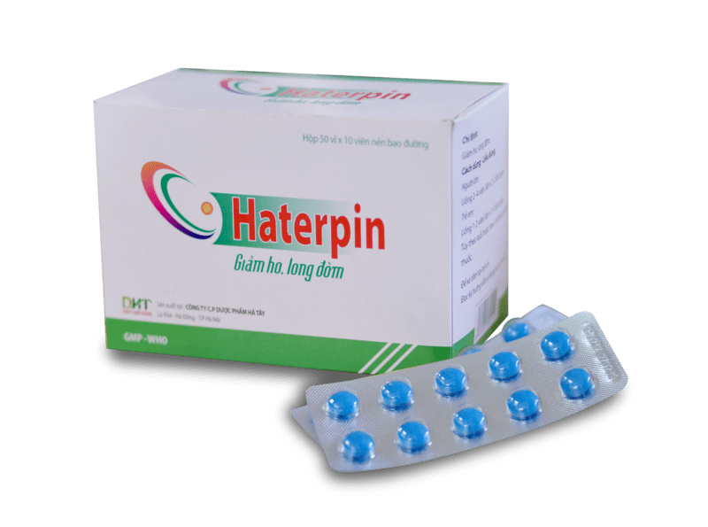 [T02897] Haterpin Giảm ho long đờm viên nén bao đường Hà Tây (H/500v)