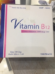 [T03011] Vitamin B12 1000mcg/ml tiêm Thanh Hóa (H/100o/1ml)