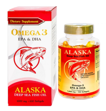[T03146] Alaska Omega 3 EPA & DHA 1000mg Mỹ (Lọ/100v) (đỏ)