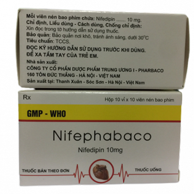 [T03203] Nifephabaco Nifedipin 10mg TW1 Pharbaco (H/100v)